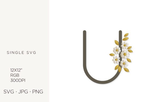 Elevating Brand Identity with a Floral Monogram Letter U