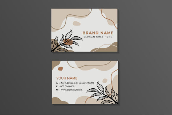 Floral Liquid Brown Business Card Design