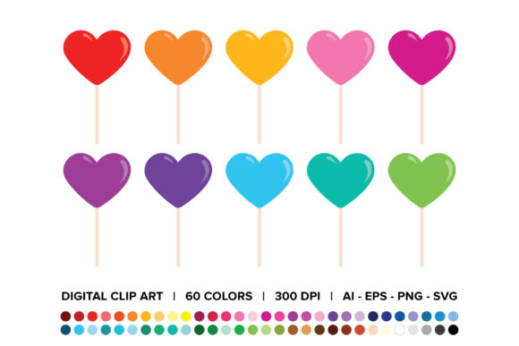 Heart Lollipops Clipart: Elevating Your Valentine’s Day Designs with Sweet, Versatile Graphics