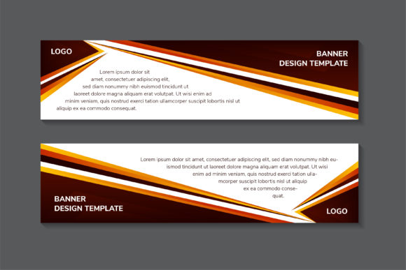 Horizontal Banner Brown Orange: Elevating Your Brand with Geometric Precision