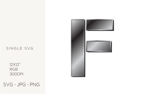 Industrial Silver Initial F: Vector Design Assets