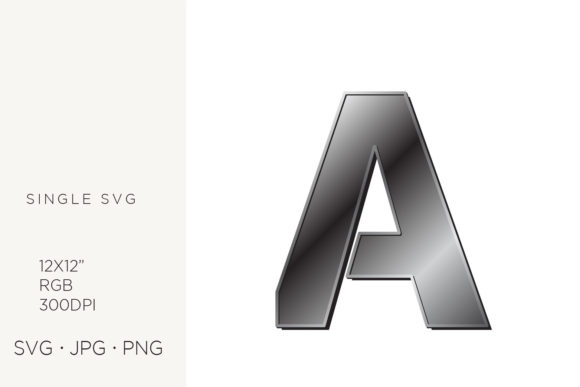 Industrial Silver Letter A: Modern Vector Design