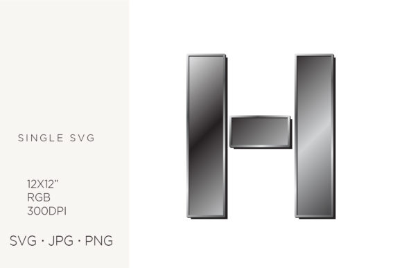 Mastering Industrial Silver Initial Letter H Clipart for Professional Design Projects