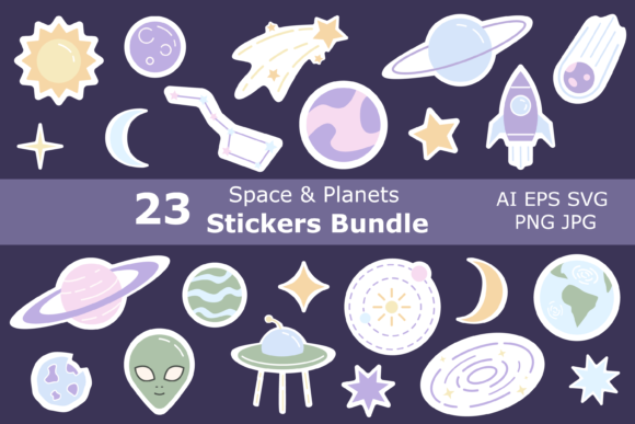 Space Stickers Pack: Creative Assets