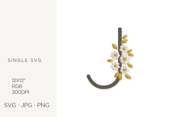 Strategic Branding with Floral Monogram, Flowers, and Letter J