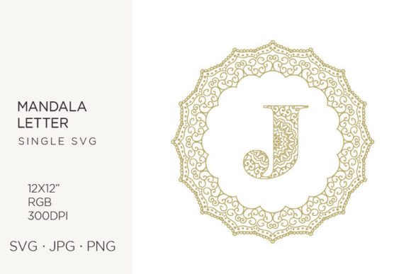 Strategic Branding with the Golden Floral Mandala Frame and Letter J