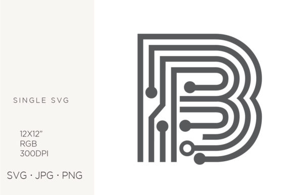 Tech Monogram Digital Initial B: Design Guide