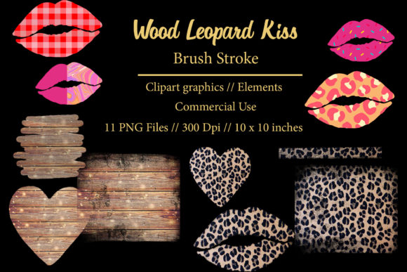 Unleashing Creativity with Wood Leopard Kiss Brush Stroke Clipart