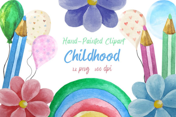 Watercolor Childhood Clipart PNG