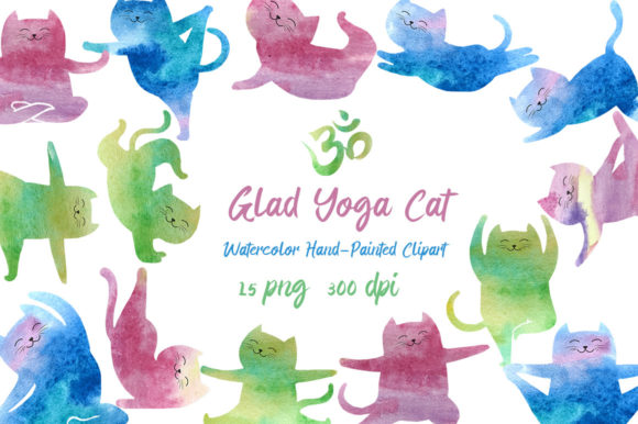 Watercolor Yoga Cat Clipart PNG Guide